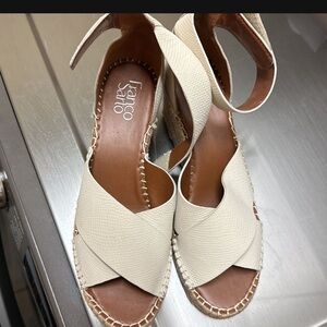 Franco Sarto Cream Espadrille Sandals